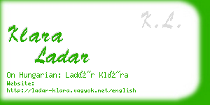 klara ladar business card